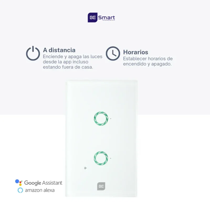 Interruptor Inteligente BE-302 Wifi 2 botones - Image 2