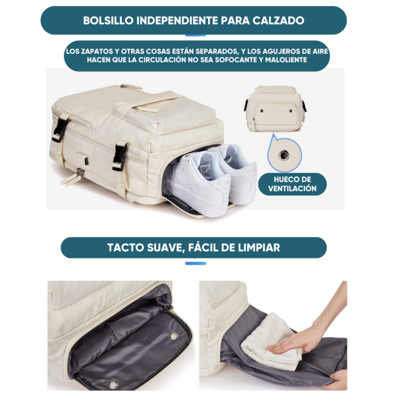 Morral para Viaje BE-BP con USB Espacioso y Versátil - Image 6