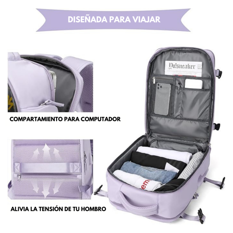 Morral para Viaje BE-BP con USB Espacioso y Versátil - Image 5