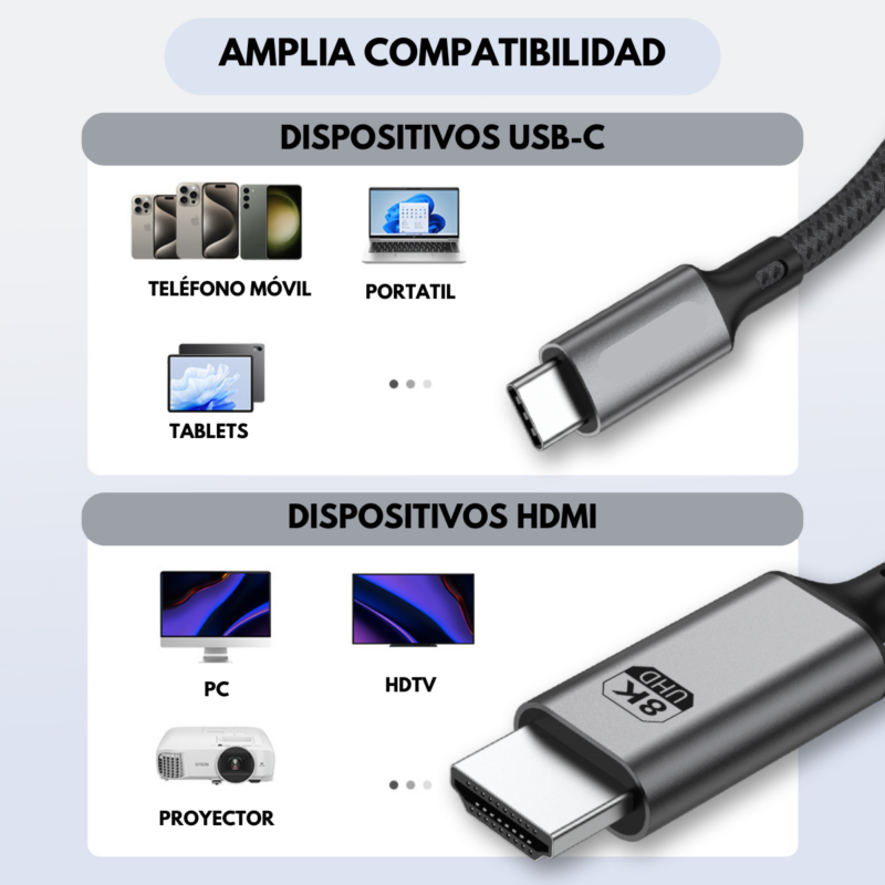 Cable USB-c a HDMI 8K BE-C1 - Image 4