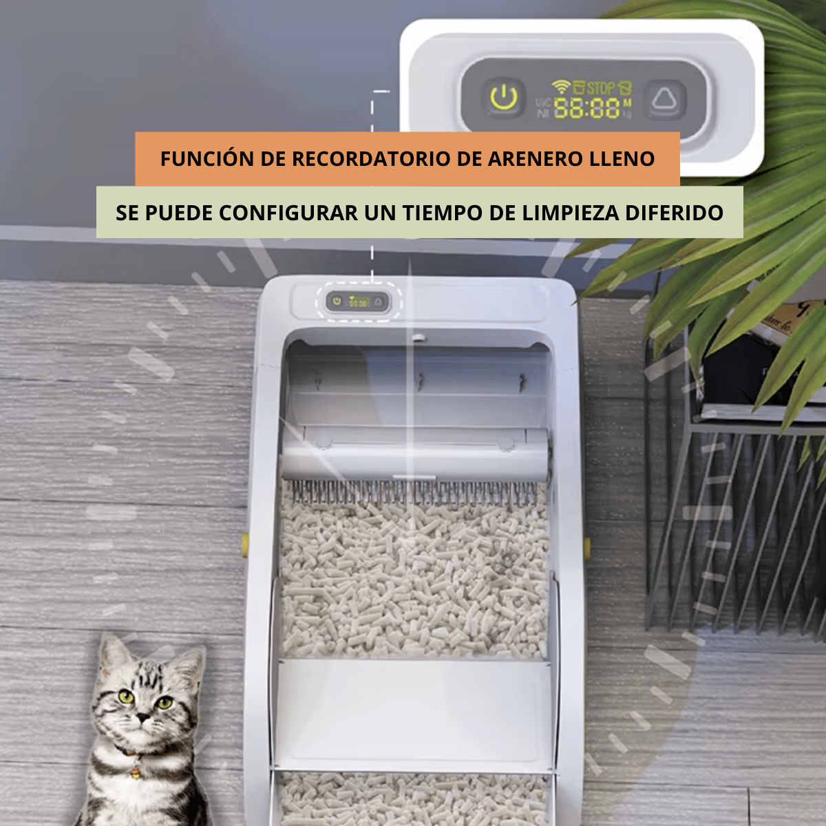 Arenero Automático Inteligente Wifi para Gatos BE-CB02 - Image 6