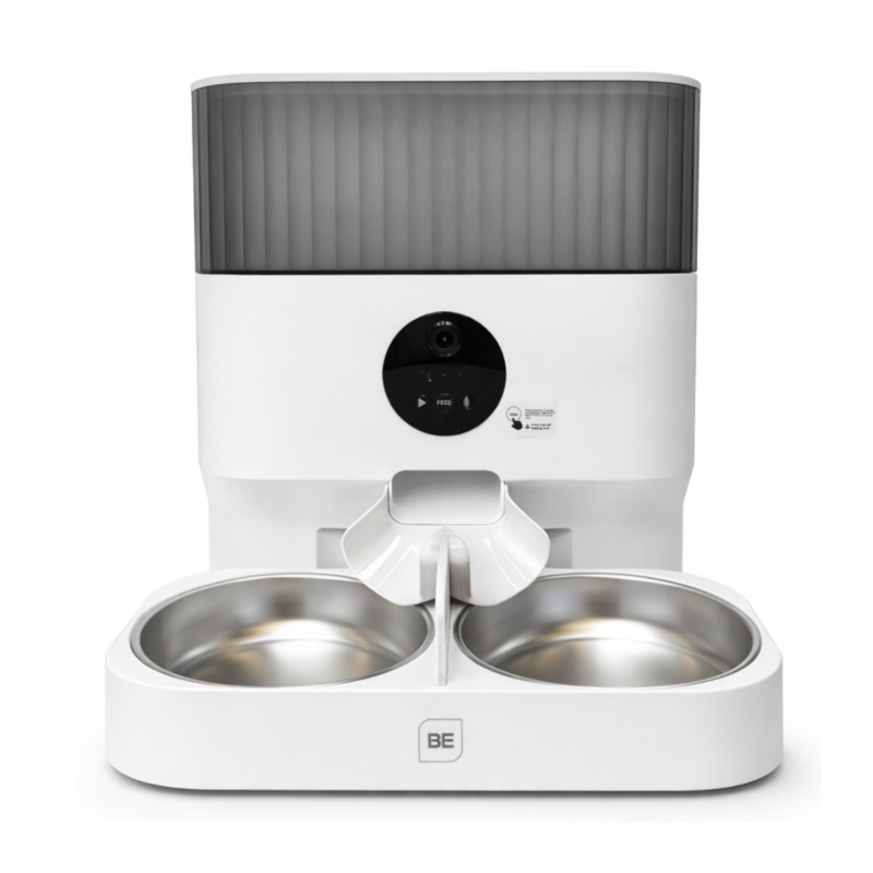 Comedor Dispensador Comida Wifi Inteligente Doble para Mascotas BE-PET02 | 5L, Cámara, App, Porciones Programables