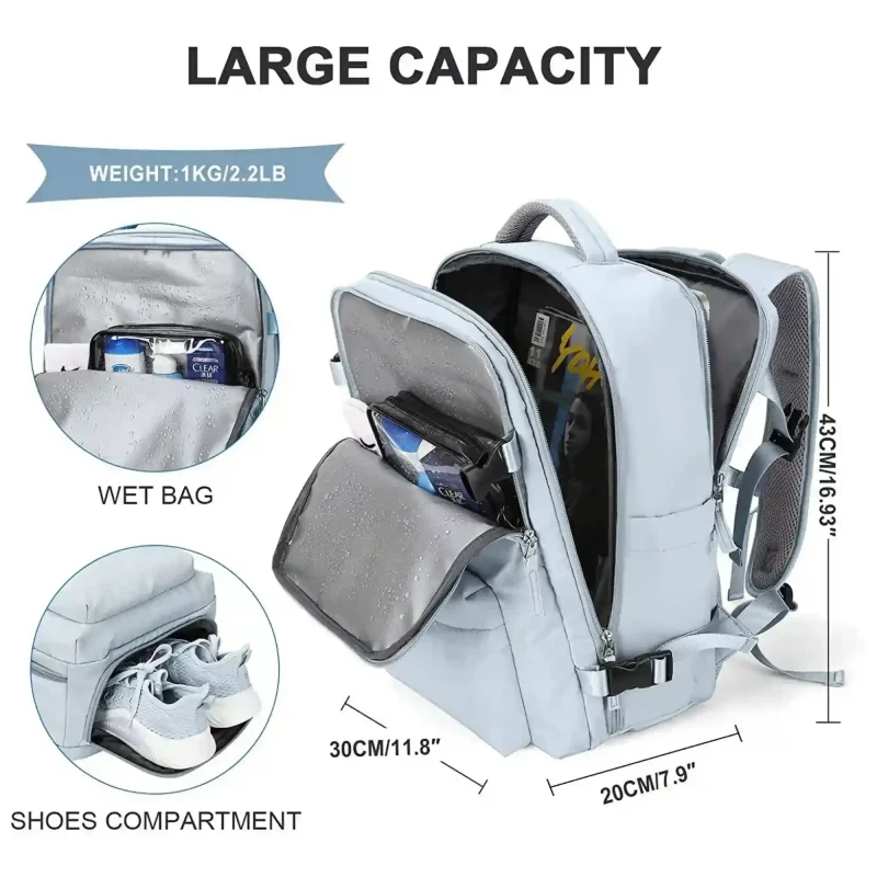 Morral para Viaje BE-BP con USB Espacioso y Versátil - Image 3