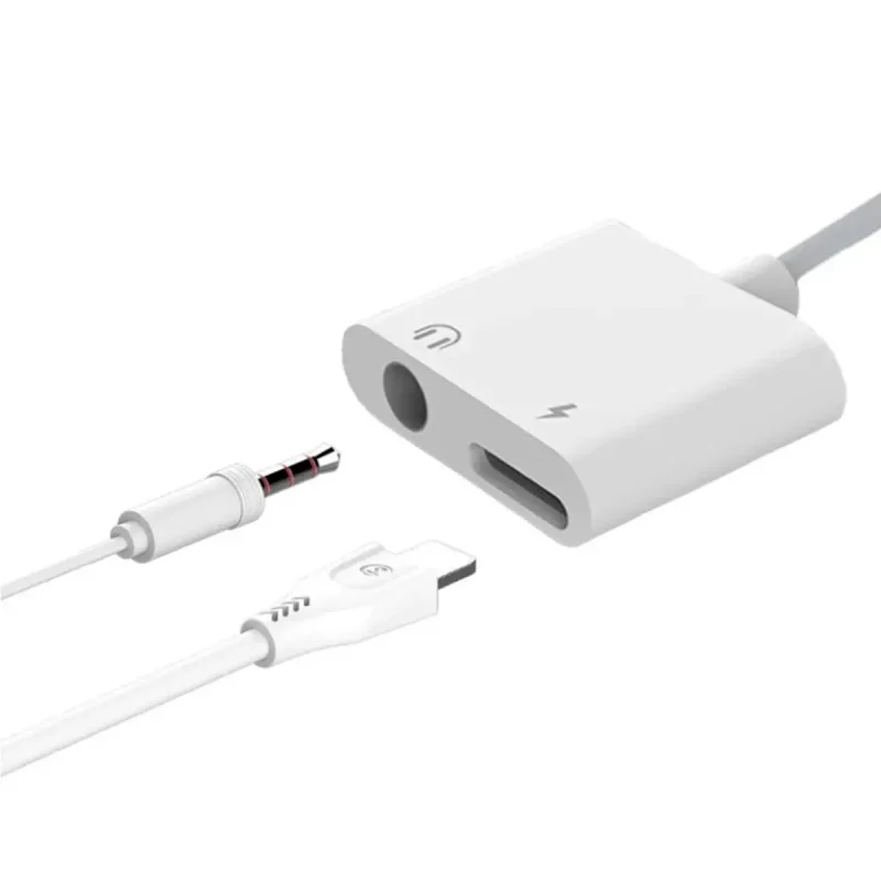 Adaptador Para Iphone 2 en 1 Dual Lightning para Carga y audífonos Jack 3.5 BE-BZ03